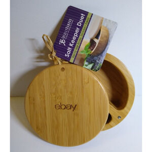 Totally Bamboo Salt Keeper Bowl Duet Salt and Pepper Wood New Unused Wooden